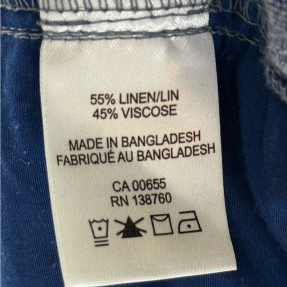 Reitman's Blue Linen Wide Leg Pants Size XXL Petite - Picture 12 of 13